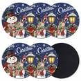 thumbnail image 1 of Blue Snowman Christmas Coasters Set of 6, Absorbent Coasters for Drinks, Xmas Snowflake Botanical Coaster for Desk Coffee Table Protection, Home Decor House Warming Gifts 4", 1 of 8