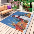 thumbnail image 1 of Blue Snowman Christmas Outdoor Rug 4x6 Ft, Non Slip Washable Area Rug, Xmas Tree Snowflake Elk Gifts Patio Rugs Carpet Runner, Large Floor Mat for Indoor/Outdoor Deck Porch Camping, 1 of 8