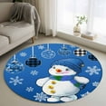 thumbnail image 1 of Blue Snowman Christmas Round Rug 3ft Washable Circle Entryway Rugs Non Slip Xmas Ball Snowflake Winter Area Rug Indoor Floor Carpet for Bedroom Kitchen Living Room Home Office Dining Room Nursery, 1 of 8