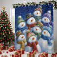 thumbnail image 1 of Blue Snowman Christmas Shower Curtains for Bathroom, Xmas Snowman Snowflake Winter Waterproof Fabric Shower Curtain, Decorative Bathroom Curtain for Bathtub, 36"x72", No Hooks Included, 1 of 9