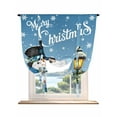 thumbnail image 1 of Blue Snowman Christmas Tie Up Curtains for Windows 63 Inch Length Balloon Curtains Kitchen Adjustable Balloon Window Shade Xmas Gifts Wreath Snowflake Tie Up Valance Bathroom Curtain Window 42"x63", 1 of 6