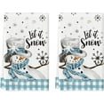 thumbnail image 1 of Blue Snowman Winter Kitchen Towels Dish Towels, 18x26 Inch Daily Buffalo Plaid Christmas Decoration Hand Towels Set of 2, 1 of 6