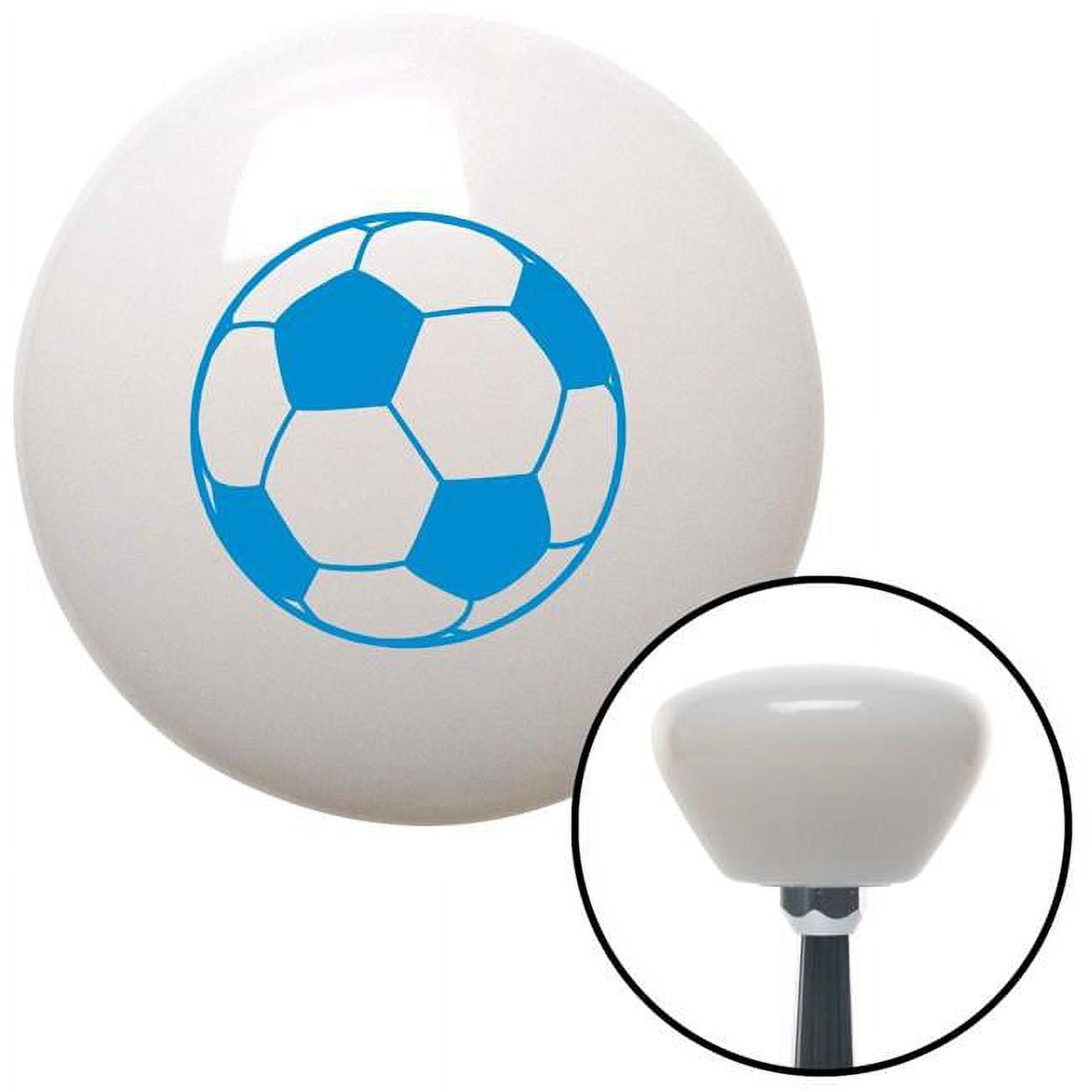 Blue Soccer Ball White Retro Shift Knob with M16 x 1.5 Insert Shifter Auto Manual