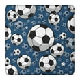 thumbnail image 1 of Blue Soccer Balls Pattern Square Fitted Tablecloth with Elastic Edge,Square Table Cover,Washable Elastic Table Cover for Home Kitchen Party Decor 36"x36", 1 of 6