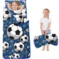 thumbnail image 1 of Blue Soccer Balls Pattern Toddler Nap Mats for Kids Preschool,Sleeping Mat Bag or Kids,Toddler Sleeping Bag,Toddler Nap Mat or Daycare, 1 of 6