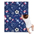 thumbnail image 1 of Blue Soccer Elements Pattern Blanket,Comfortable Soft Flannel Throw Blanket,All Season,Warm Lightweight Blankets for Sofa Bed Couch Living Room Chair,30"x40", 1 of 4