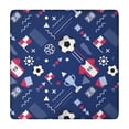 thumbnail image 1 of Blue Soccer Elements Pattern Square Fitted Tablecloth with Elastic Edge,Square Table Cover,Washable Elastic Table Cover for Home Kitchen Party Decor 34"x34", 1 of 6