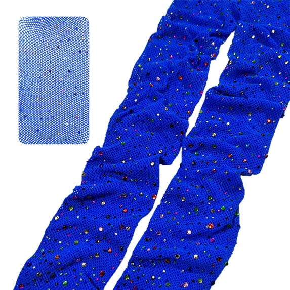 Blue Socks 2 Pack Sexy Women's Tights Pantyhose Socks with Rhinestones Thin Acrylic Fiber Cutout Fishnet Pantyhose