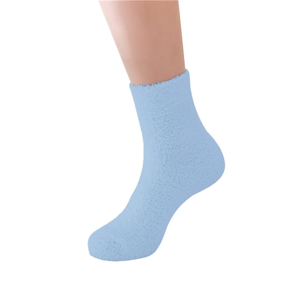 Blue Socks for Women Fuzzy Fluffy Cozy Slipper Socks Warm Soft Winter Plush Home Sleeping Socks on Sale Clearance