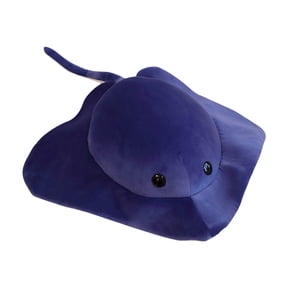 Blue Soft Cuddly Stingray Plush Toy Cute Ray Stuffed Animal For Sofa Decor Sea Animals Doll For Kids Breathable Nylon Spandex Filled