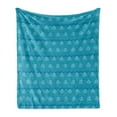 thumbnail image 1 of Blue Soft Flannel Fleece Blanket, Aqua Theme Drops in Hexagons Wave Pattern Geometrical Design Abstract Art, Cozy Plush for Indoor and Outdoor Use, 60" x 80", Sea Blue Dark Seafoam, by Ambesonne, 1 of 5
