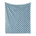 thumbnail image 1 of Blue Soft Flannel Fleece Throw Blanket, Abstract Chinese Pattern with White Repetitive Shapes Traditional Tile Symmetrical, Cozy Plush for Indoor and Outdoor Use, 70" x 90", Blue White, by Ambesonne, 1 of 6
