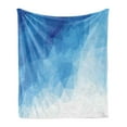 thumbnail image 1 of Blue Soft Flannel Fleece Throw Blanket, Abstract Polygonal Blue Ombre Effect Geometrical Futuristic Crystal Looking Art, Cozy Plush for Indoor and Outdoor Use, 70" x 90", Baby Blue Blue, by Ambesonne, 1 of 5