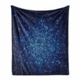 thumbnail image 1 of Blue Soft Flannel Fleece Throw Blanket, Digital Geometric Mosaic Perspective Depth Pixel Artwork Graphic Design, Cozy Plush for Indoor and Outdoor Use, 60" x 80", Pale Blue Navy Blue, by Ambesonne, 1 of 6