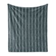 thumbnail image 1 of Blue Soft Flannel Fleece Throw Blanket, Ocean Under the Sea Wave Lines Zebra Inspired Stipes Image, Cozy Plush for Indoor and Outdoor Use, 60" x 80", Almond Green Slate Blue, by Ambesonne, 1 of 5