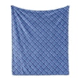 thumbnail image 1 of Blue Soft Flannel Fleece Throw Blanket, Pattern with Rectangles in Blue Shades Modern Style Grid Illustration, Cozy Plush for Indoor and Outdoor Use, 70" x 90", Blue Pale Blue and Aqua, by Ambesonne, 1 of 5