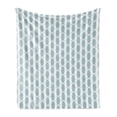 thumbnail image 1 of Blue Soft Flannel Fleece Throw Blanket, Vintage 60s Living Room Inspired Round Circled Chain Like Shapes Art Print, Cozy Plush for Indoor and Outdoor Use, 50" x 60", Baby Blue and White, by Ambesonne, 1 of 5