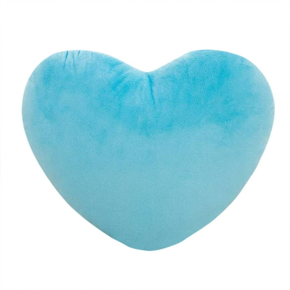 Blue Soft Plush Heart Shaped Pillow Cute Toy For Lover Kids Festival Gift Huggable Decorative Throw Pillow For Bedroom Sofa Office Comfortable Filler