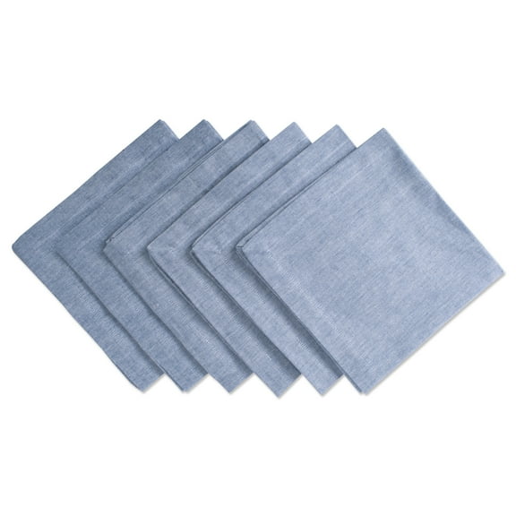 Blue Solid Chambray Napkin (Set of 6)