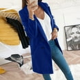 thumbnail image 1 of Blue Solid Color Jackets, Polyester Women's Plus Size Jackets, Woman Long Wool Coat Elegant Blend Coats Slim Female Long Coat Outerwear Jacket, S, 1 of 9