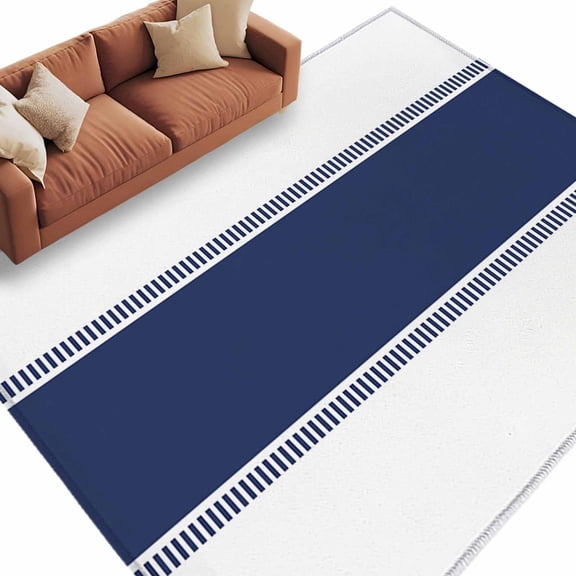 Blue Solid Color Texture Large Area Rugs for Bedroom Living Room, Soft Non Slip Carpet Bedside Rug, Simple Blue Pattern Rectangular Floor Cover Kitchen Accent Rug 6'x9' for Dining Room/Office