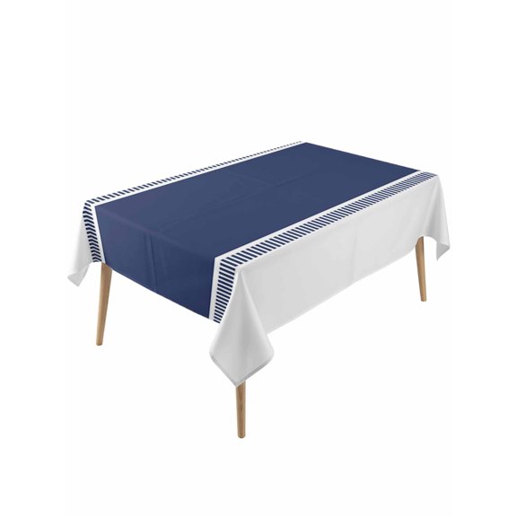 Blue Solid Color Texture Table Cloth, Waterproof Tablecloth for Rectangle Tables, Simple Blue Pattern Reusable Washable Fabric Table Cover for Restaurant Kitchen Dining Tables 60"x120"