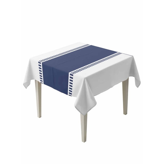 Blue Solid Color Texture Table Cloth, Waterproof Tablecloth for Square Tables, Simple Blue Pattern Reusable Washable Fabric Table Cover for Restaurant Kitchen Dining Tables 54"x54"