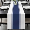 thumbnail image 1 of Blue Solid Color Texture Table Runner 72 Inches Long, Simple Blue Pattern Kitchen Coffee Dining Table Decoration for Home Party Birthday Wedding Home Decor 13x72 Inches, 1 of 8