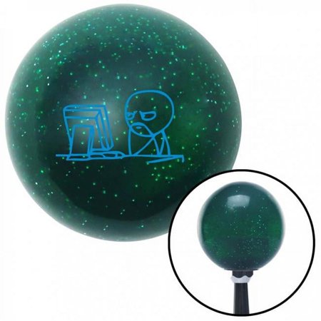 Blue Soon Computer Green Metal Flake Shift Knob with M16 x 1.5 Insert Shifter Auto Brody