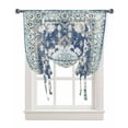 thumbnail image 1 of Blue Southwest Tie Up Curtains for Kitchen Bathroom Bedroom Windows 45 Inch Length, Boho Vintage Ethnic Tribes Art Balloon Drape Curtains Shade Rod Pocket Drapery Curtain Panel, 42"x54", 1 of 7