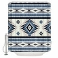 thumbnail image 1 of Blue Southwestern Shower Curtain, 72" x 72", Native Aztec Ethnic Style Geometric Waterproof Bathroom Curtain Washable Shower Curtain Set with 12 Hooks, 1 of 6