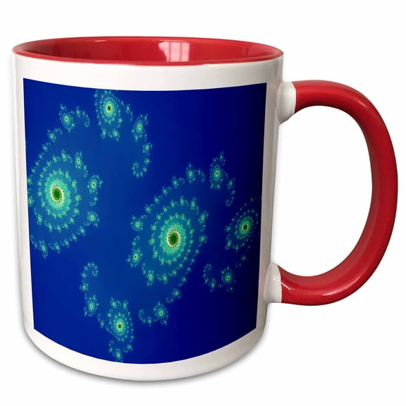 3drose, Blue Space a Digital Abstract by Angelandspot, 15oz Two-tone Red Mug