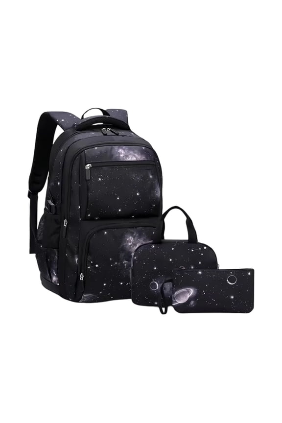 Blue Space Backpack New Large Capacity Backpack Starry Sky Printed Backpack Male A