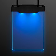Blue Space Glow Light Up Badge Necklace