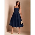 thumbnail image 1 of Blue Spaghetti Strap Sweetheart Neck Fit & Flare Midi Dress, 1 of 30