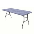 thumbnail image 1 of Blue Spandex Picnic Table Cloth, Elastic Fitted Tablecloths for 6 Foot Rectangle Tables, Stretch Washable Patio Table Cover for Outdoor, Camping, Banquet and Parties, 1 of 15