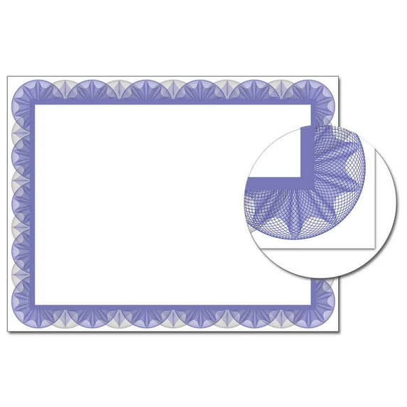Blue Spiral Laser & Inkjet Printer Certificate Border Paper