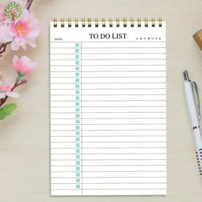 Blue Spiral To Do List Notebook 5.5 x 8.3 Inch, Daily Task Planner Notepad with Checkboxes, Priority Section, Notes Area, 50 Sheets, Portable Organizer for Work Home School