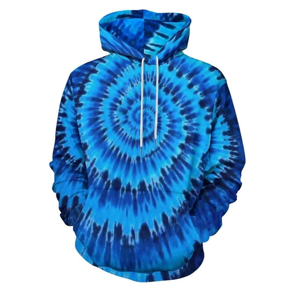 Blue Spiral Tie-dye Pattern 3D Print Hoodie Men Women Autumn Thin Pullover Sweatshirt Vintage Streetwear Tops
