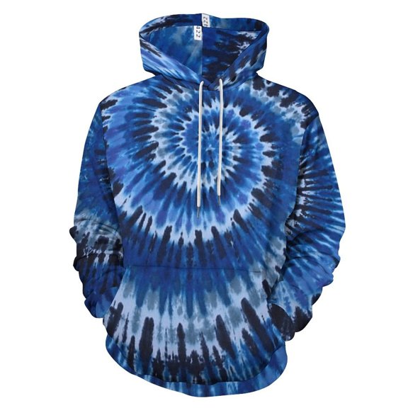 Blue Spiral Tie-dye Pattern 3D Print Hoodie Men Women Autumn Thin Pullover Sweatshirt Vintage Streetwear Tops