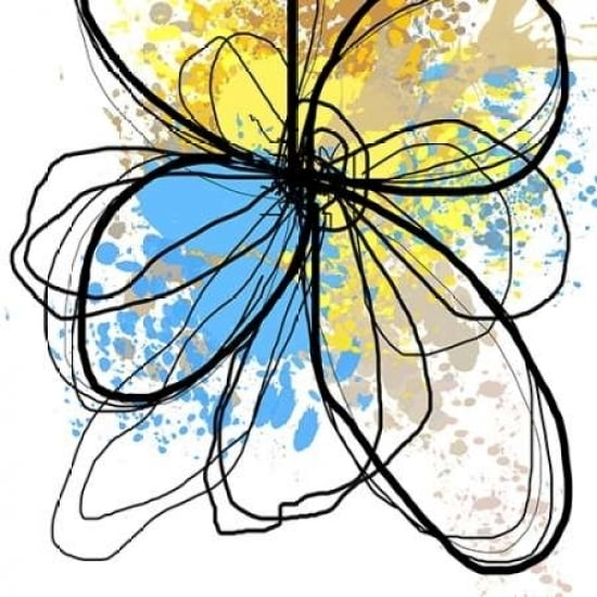 Blue Splash Flower I Poster Print by Irena Orlov (12 x 12)