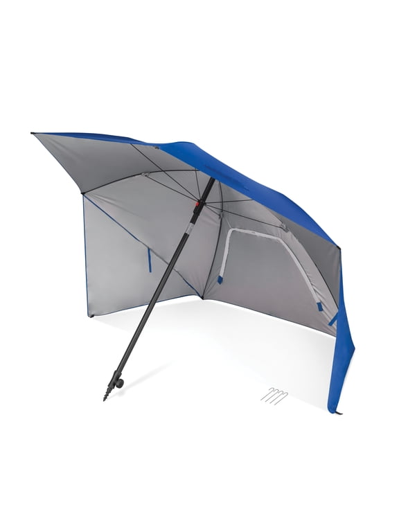 Blue Sport-Brella Ultra 8' Portable All-Weather and Sun Umbrella with Carry Bag
