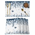 thumbnail image 1 of Blue Spring Botanical Placemats Set of 8, Weeping Eucalyptus Butterfly Placemats for Dining Table, Place Mats for Kitchen Tabletop, Waterproof Wipeable Dining Table Mats Set, 1 of 9