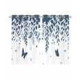 thumbnail image 1 of Blue Spring Botanical Sheer Curtains 54 Inch Length 2 Panels Set for Living Room/Bedroom, Weeping Eucalyptus Butterfly Kitchen Curtains Grommet Semi-Sheer Curtains Drapes Window Treatments 42"x54"x2, 1 of 7