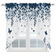 thumbnail image 1 of Blue Spring Botanical Swag Valances for Windows, Kitchen Window Curtains Over Sink, Weeping Eucalyptus Butterfly Window Treatment Curtains for Living Room/Bedroom Curtains 2 Panel Sets 36"x45", 1 of 8