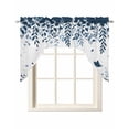 thumbnail image 1 of Blue Spring Botanical Swag Valances for Windows, Small Curtains Drapes, Weeping Eucalyptus Butterfly Kitchen Window Curtains Over Sink Rod Pocket Window Treatment Valance for Bedroom/Bathroom 56"x36", 1 of 5