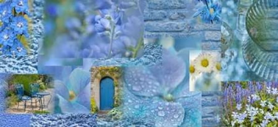 Blue Spring Collage Canvas Art - Cora Niele (10 x 20)