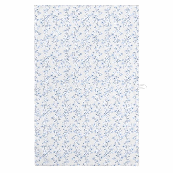 Blue Spring Floral 1 Pack Kitchen Towel, Water Absorbent Dish Towel, Elegant Watercolor Summer Botanical Decorative Hand Towels - Quick Drying Cloth for Cooking Baking, 18x28 Inch