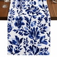 thumbnail image 1 of Blue Spring Floral 70 Inch Table Runner, Summer Flowers Farmhouse Botanical Farmhouse Dresser Scarf Cotton & Linen Tablerunner for Dining/Kitchen Island/Holiday Party Décor 13" x 70", 1 of 9