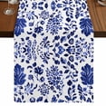 thumbnail image 1 of Blue Spring Floral 90 Inch Table Runner, Summer Farmhouse Flowers Botanical Farmhouse Dresser Scarf Cotton & Linen Tablerunner for Dining/Kitchen Island/Holiday Party Décor 13" x 90", 1 of 9